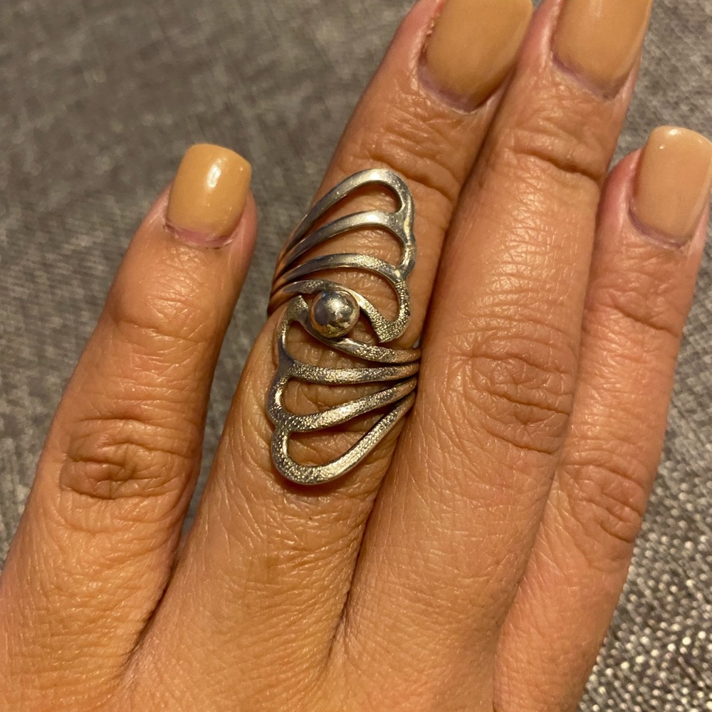 Sterling silver butterfly ring size 7-7.5